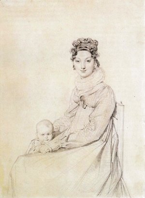 Jean Auguste Dominique Ingres - Madame Alexandre Lethiere, born Rosa Meli, and her daughter, Letizia