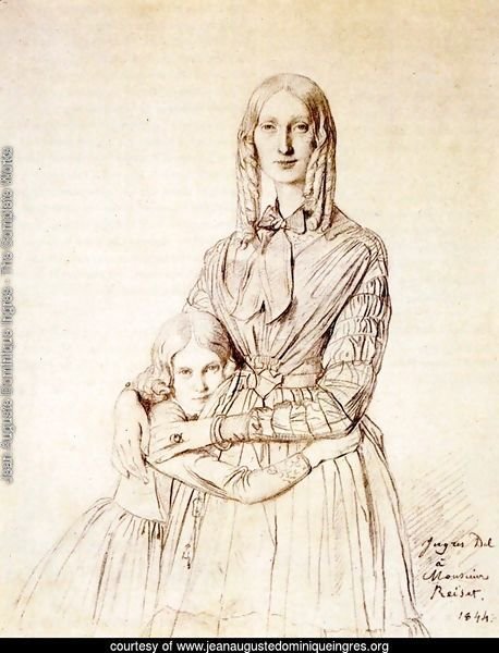 Madame Frederic Reiset, born Augustine Modest Hortense Reiset, and her daughter, Theres Hortense Marie
