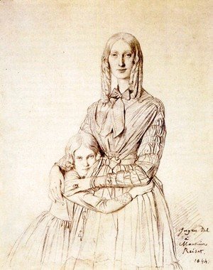 Madame Frederic Reiset, born Augustine Modest Hortense Reiset, and her daughter, Theres Hortense Marie