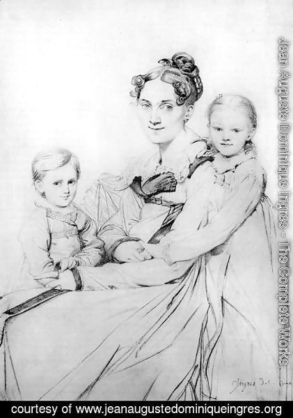 Jean Auguste Dominique Ingres - Madame Johann Gotthard Reinhold, born Sophie Amalie Dorothea Wilhelmine Ritter, and her two daughters, Susette and Marie