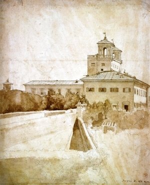 Jean Auguste Dominique Ingres - View of the Villa Medici