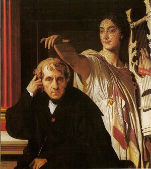 Jean Auguste Dominique Ingres - Luigi Cherubini and the muse of poetry