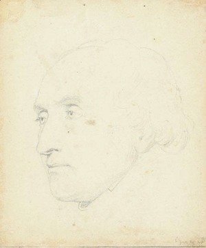Jean Auguste Dominique Ingres - Head of a man turned to the left, said to be Jean-Baptiste Lepere (1761-1844)