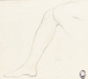 Jean Auguste Dominique Ingres - Study of a right leg with part of the left knee