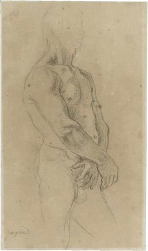Jean Auguste Dominique Ingres - Study Of A Standing Male Nude, Turned Towards The Right