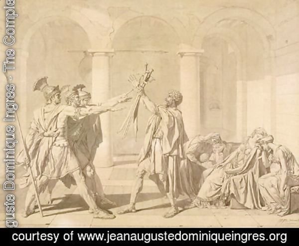 Jean Auguste Dominique Ingres - The Oath of the Horatii, according to David