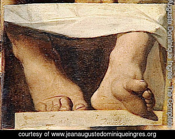 Study for the Apotheosis of Homer, Homer's feet