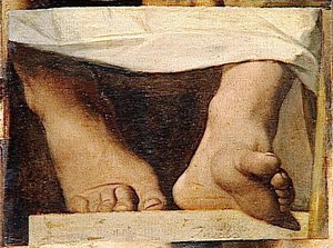 Study for the Apotheosis of Homer, Homer's feet