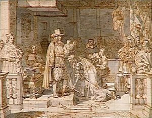 Philip V handing around the Golden Fleece to the Duke of Berwick after the battle of Almanza