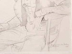 Jean Auguste Dominique Ingres - Dr. Louis Martinet [detail: 2]