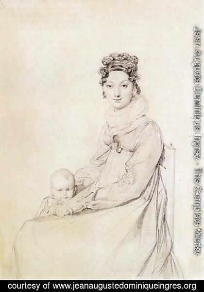 Jean Auguste Dominique Ingres - Madame Alexandre Lethiere, born Rosa Meli, and her daughter, Letizia