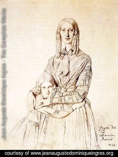 Jean Auguste Dominique Ingres - Madame Frederic Reiset, born Augustine Modest Hortense Reiset, and her daughter, Theres Hortense Marie