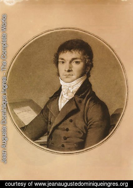 Jean Auguste Dominique Ingres - Pierre Guillaume Cazeaux, half-length, seated at a desk