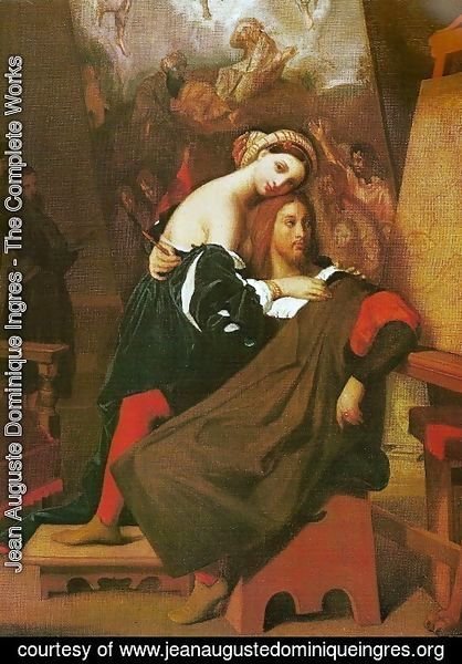Jean Auguste Dominique Ingres - Raffaello and Fornarina