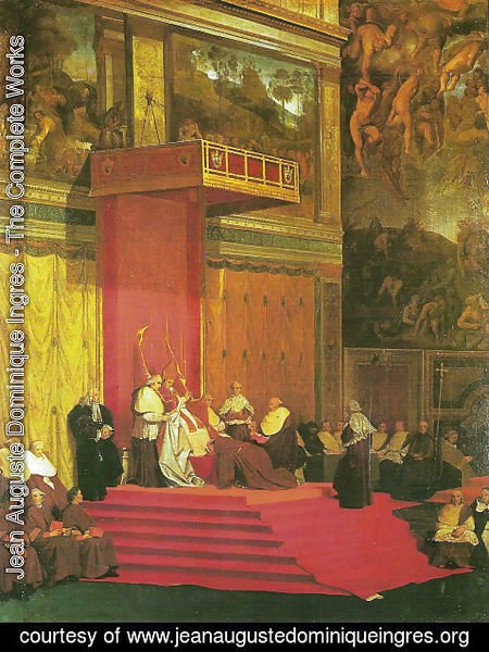 Jean Auguste Dominique Ingres - Sistine Chapel interior