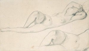 Jean Auguste Dominique Ingres - A reclining female Nude