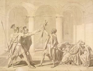 Jean Auguste Dominique Ingres - The Oath of the Horatii, according to David