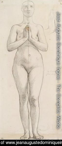 Jean Auguste Dominique Ingres - Study of the naked holy Isabella of France