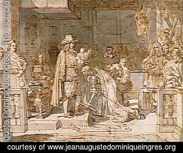 Jean Auguste Dominique Ingres - Philip V handing around the Golden Fleece to the Duke of Berwick after the battle of Almanza